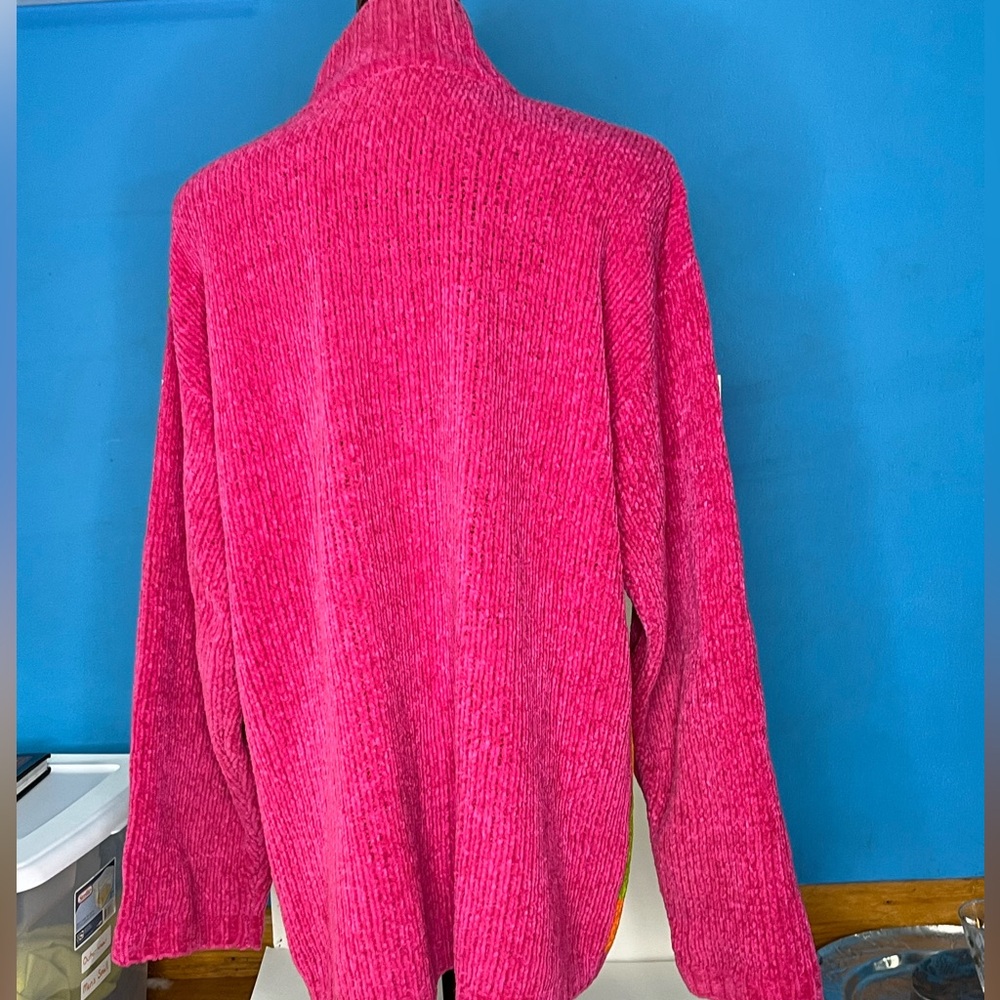 Grannycore Granny Square chunky pullover knit sweater with front button pockets - Picture 2 of 8